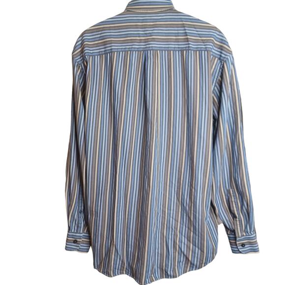 Alan Flusser Mens Striped Shirt XL Long Sleeve 100% Cotton Button Down‎ - Picture 5 of 6
